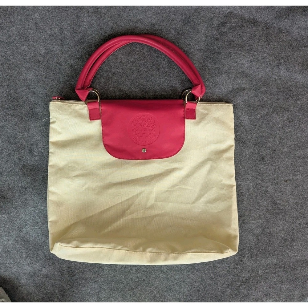 Vince Camuto Large Nylon Travel Tote Shoulder Bag Hot Pink Accents